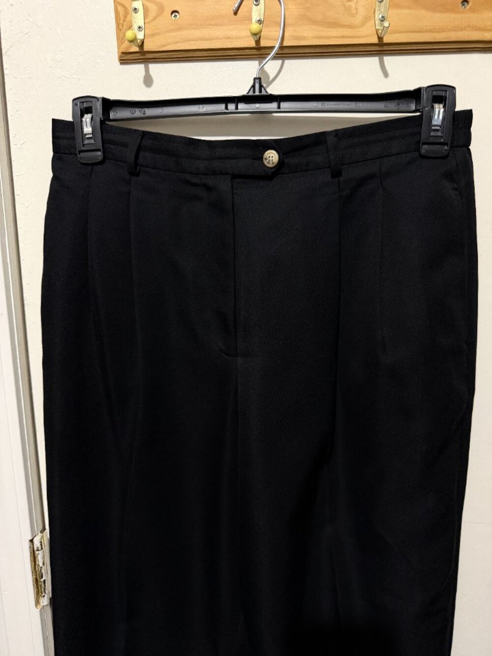 Talbots Petites Vintage Black Pleated High Waist Trousers Dress Pants - 12P - Picture 4 of 14